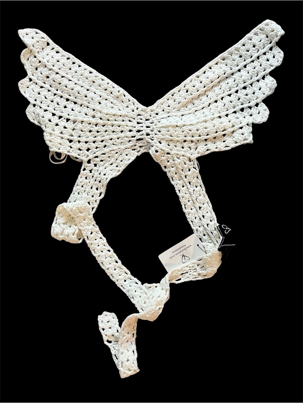 Windsor Crochet Butterfly Halter Top Cream Boho Whimsygoth Fairy Sz M NWT
